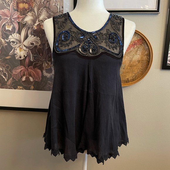 Free People Tops - Free People Beaded Tank Top